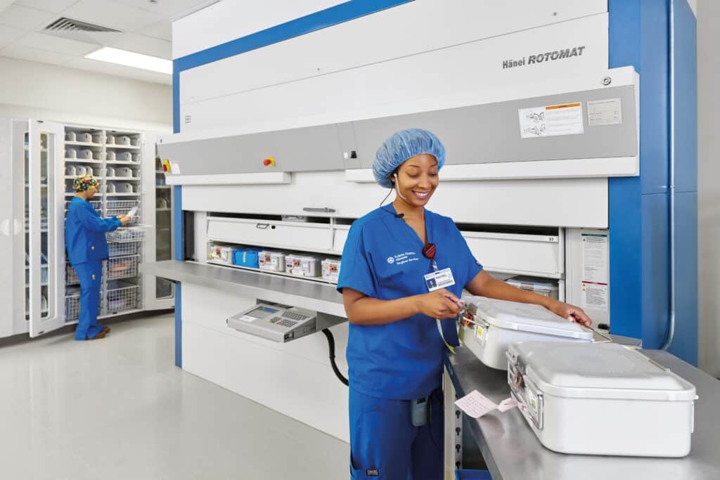 Hänel Rotomat® lagerautomater er velegnet til lageropbevaring på hospitaler